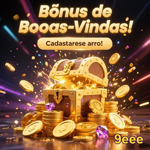 Imagem de boas-vindas do site 9eee, destacando bônus especiais para novos usuários.
