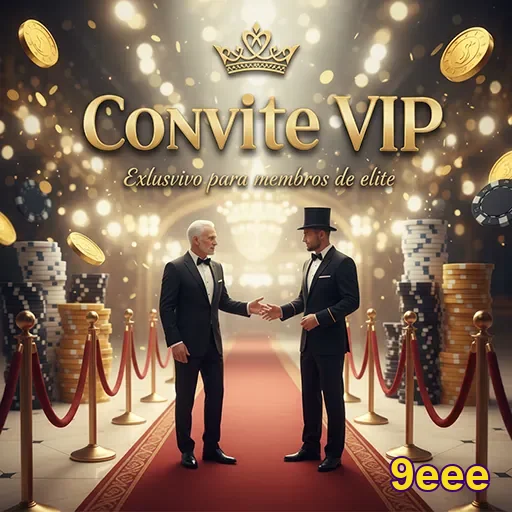 Convite VIP dos serviços 9eee, destacando exclusividade e sofisticação.